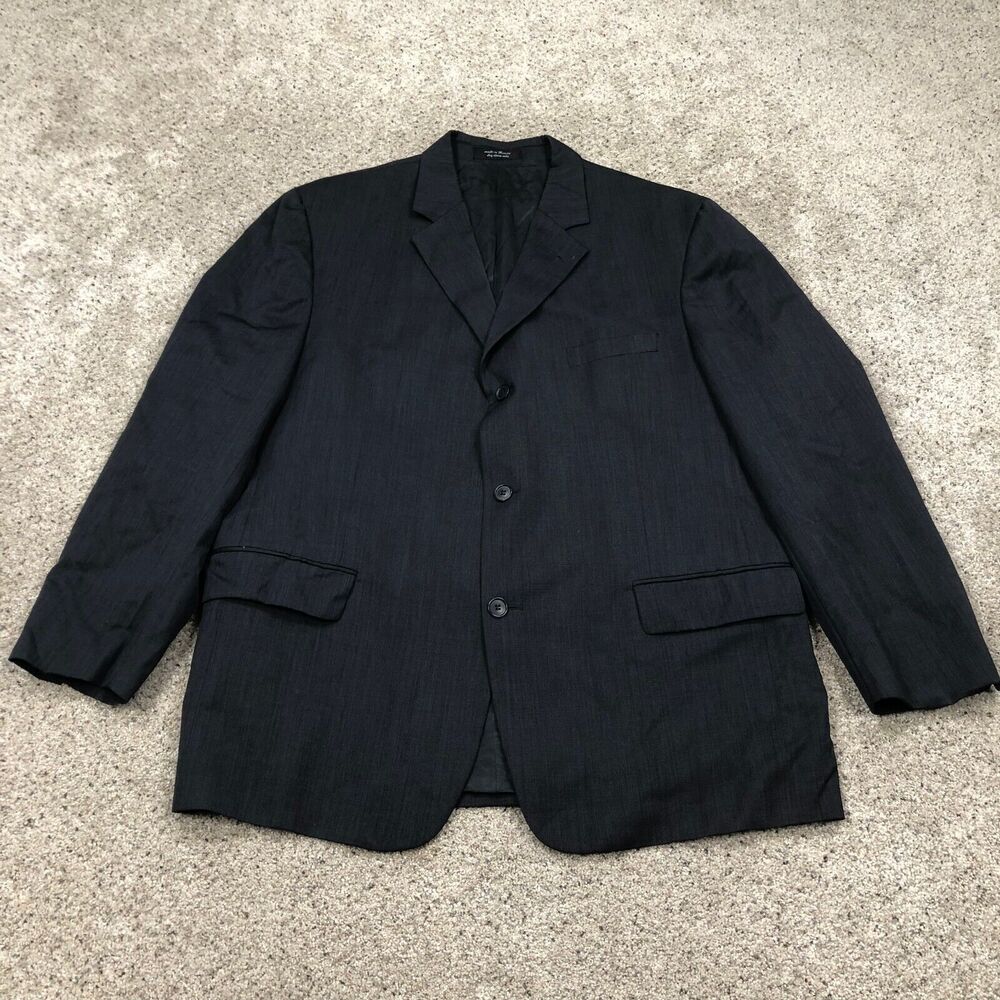 Andrew Fezza Blazer Mens 48R Black Cashmere Wool Fusion Sport Coat Suit Jacket